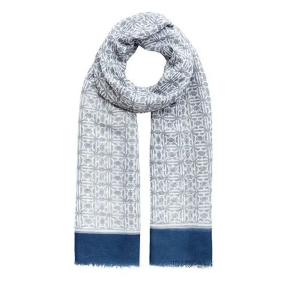 India Hicks  Heritage Scarf /Wrap in Cornwall Blue - New